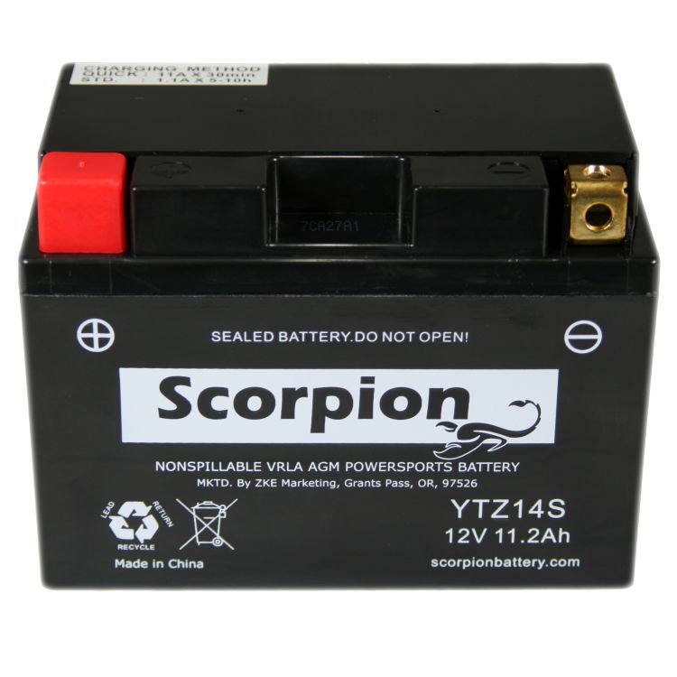 YTZ14S Battery Scorpion 12 Volt Motorcycle Batteries