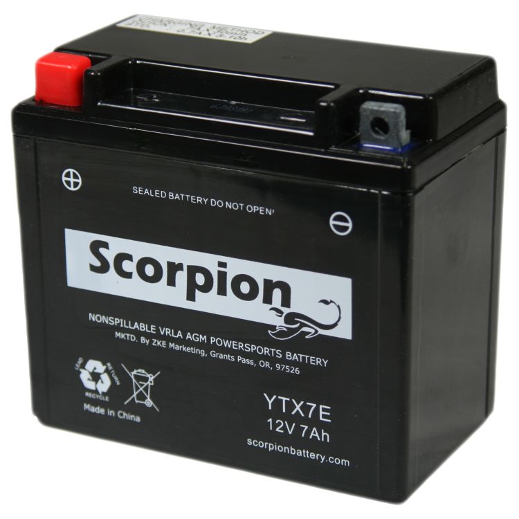 YTX7E Battery | Scorpion 12 Volt Motorcycle Battery