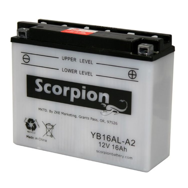 YB16AL-A2 Battery | Scorpion 12 Volt Motorcycle Batteries