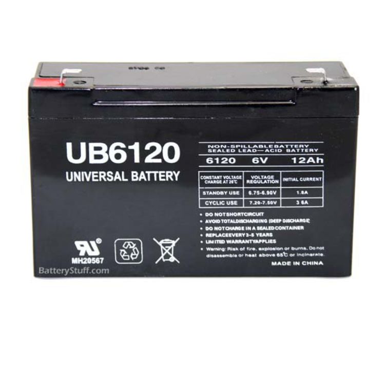 Universal 6v 12 Ah Deep Cycle Sealed Lead Acid Battery F1 Terminals