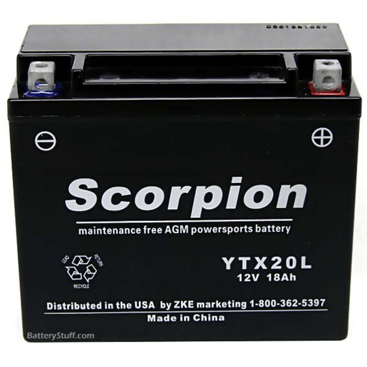 YTX20L-BS Battery | Scorpion 12 Volt Motorcycle Battery