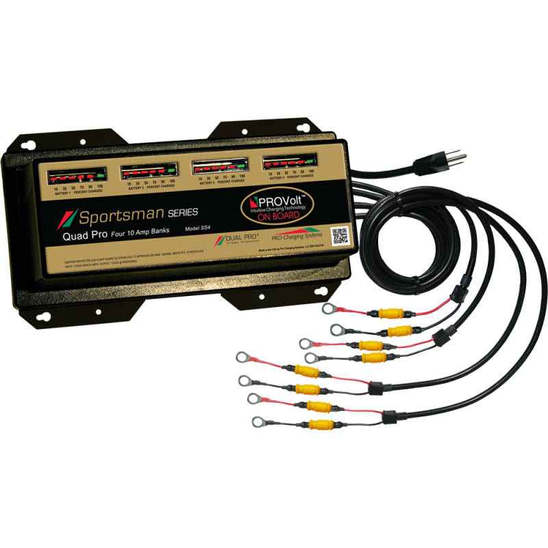 Dual Pro SS4 | Sportsman Series 40-Amp Quad Pro 4-Bank (4) 12v 10A Banks Marine Charger