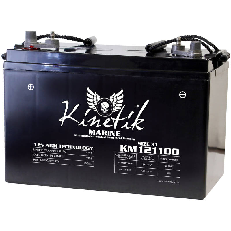 KM121100-40603 | Kinetik Marine 12v 110 AH 1205 CCA Dual Purpose AGM Marine  Battery