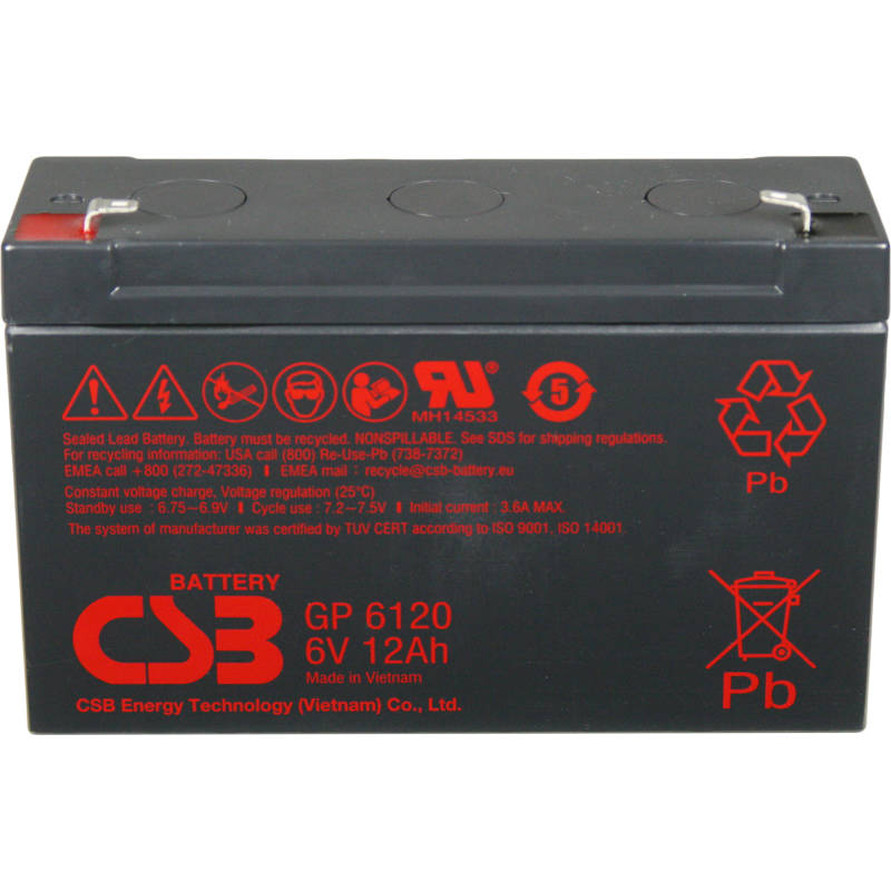 CSB Battery 6v 12 AH Deep Cycle Sealed Lead Acid Battery