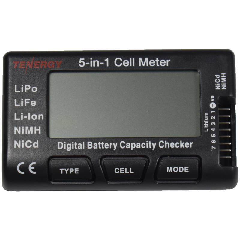 Tenergy Digital 5-in-1 Cell Meter / Battery Capacity Checker