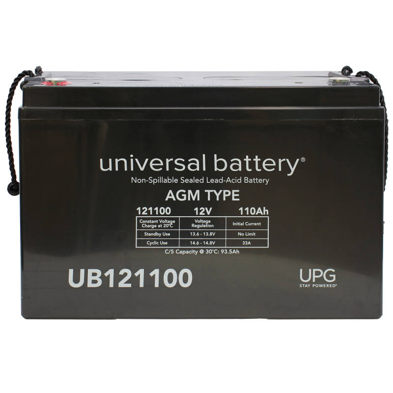 Universal Battery UB121100: 12v 110 AH Deep Cycle Sealed AGM Battery with Insert Terminals