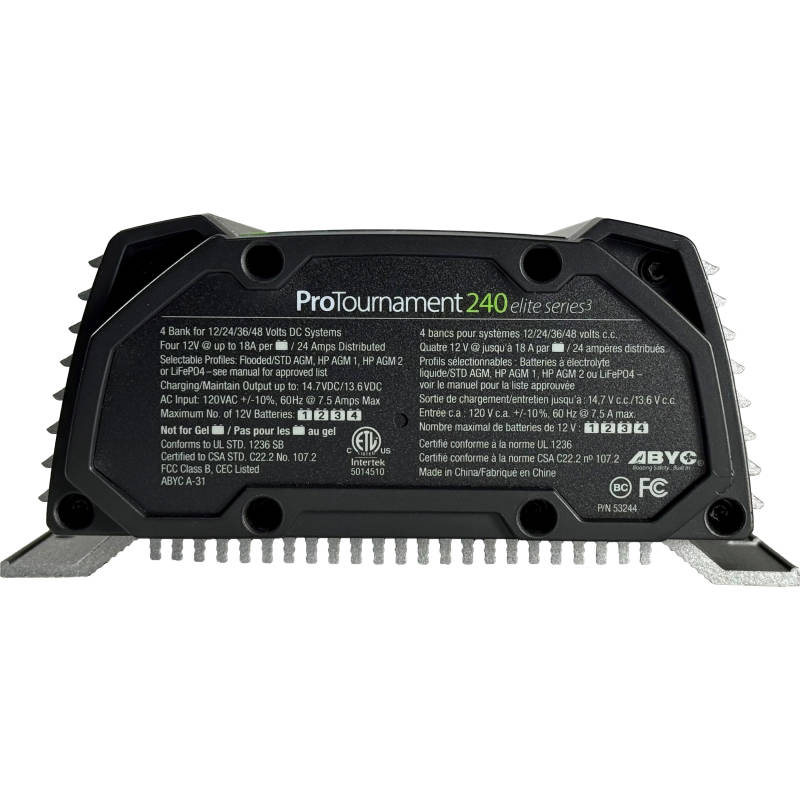 ProMariner 53244: ProTournament240 Elite Series3 24 Amp 4-Bank Waterproof Marine Charger