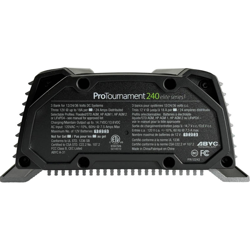 ProMariner 53243: ProTournament240 Elite Series3 24 Amp 3-Bank Waterproof Marine Charger