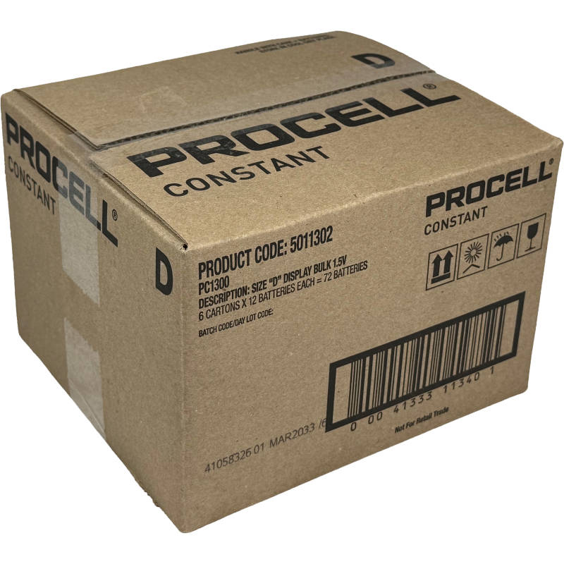 Duracell Procell PC1300-CASE: D Professional Alkaline Battery Six 12-Packs