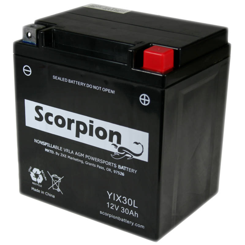 Scorpion YIX30L Powersport & Motorcycle Battery - 12v 400 CCA Sealed AGM