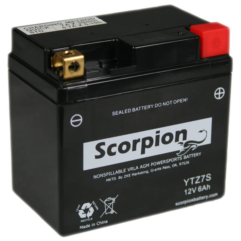 Scorpion YTZ7S Battery - 12v 130 CCA Sealed AGM Powersport Battery