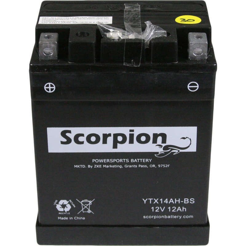 Scorpion YTX14AH-BS Powersport & Motorcycle Battery - 12v 210 CCA Sealed AGM Battery