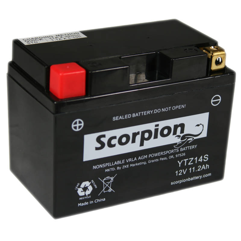 Scorpion YTZ14S Battery - 12v 230 CCA Sealed AGM Powersport Battery