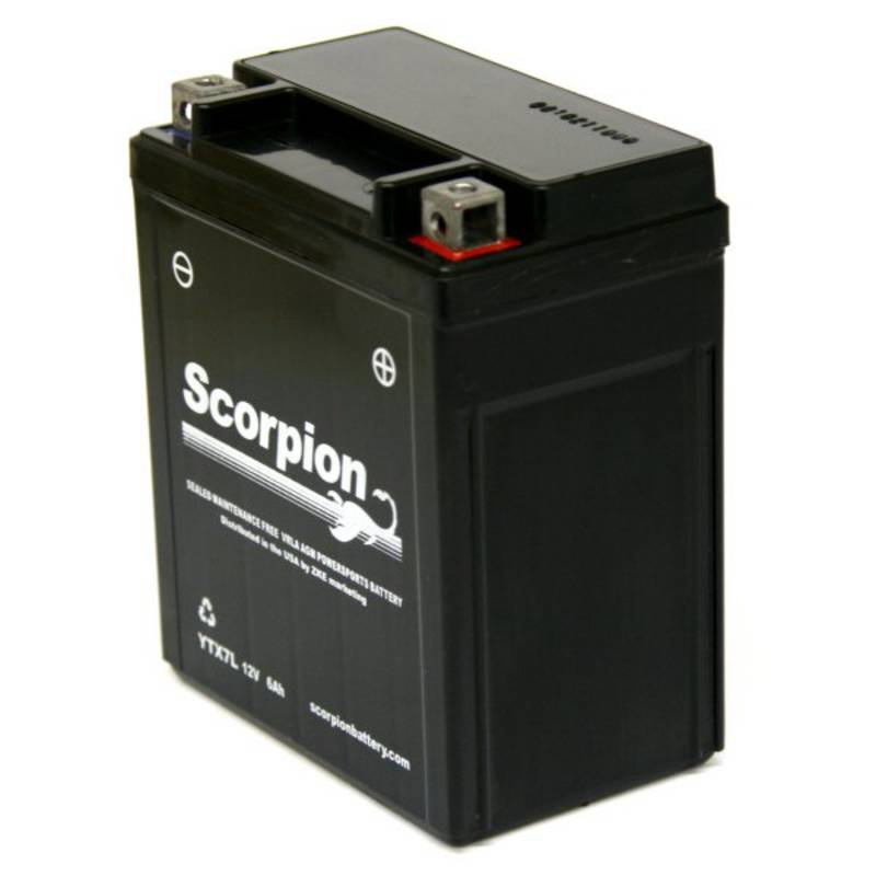 Scorpion YTX7L-BS Battery - 12v 100 CCA Sealed AGM Motorcycle & Powersport Battery