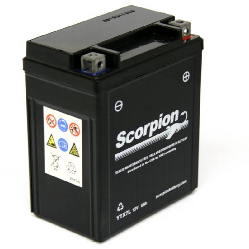 Scorpion YTX7L-BS Battery - 12v 100 CCA Sealed AGM Motorcycle & Powersport Battery