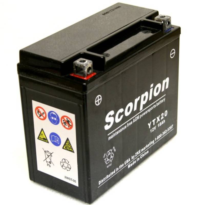 YTX20-BS Scorpion 12v 270 CCA Sealed AGM Motorcycle Battery