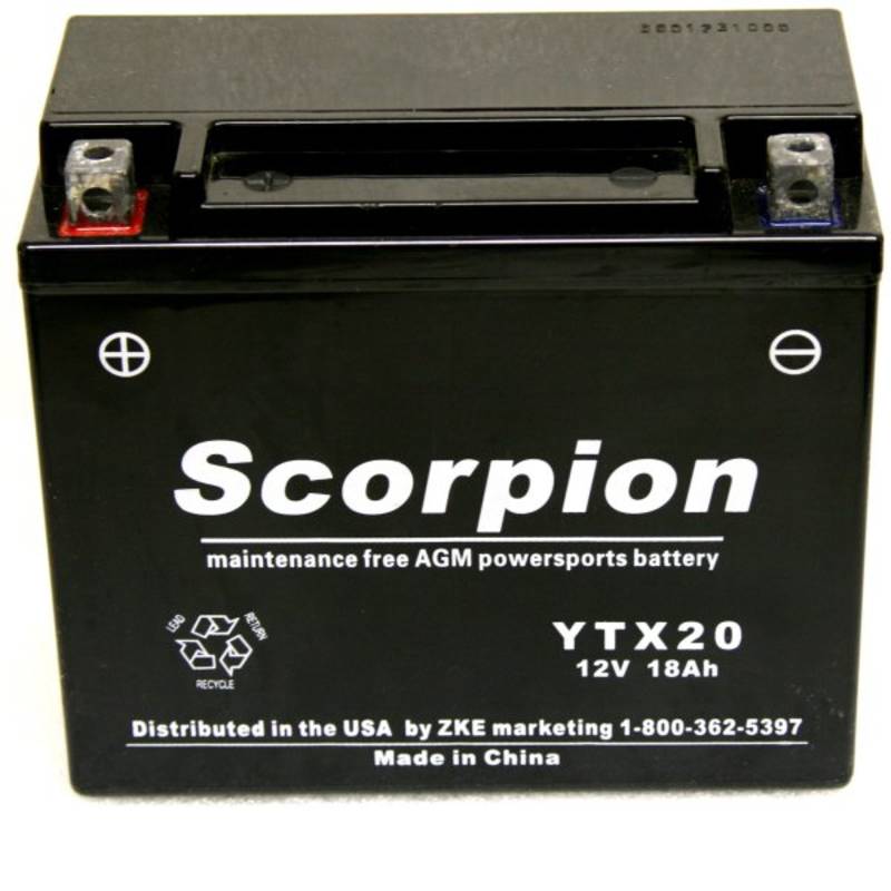 YTX20-BS Scorpion 12v 270 CCA Sealed AGM Motorcycle Battery