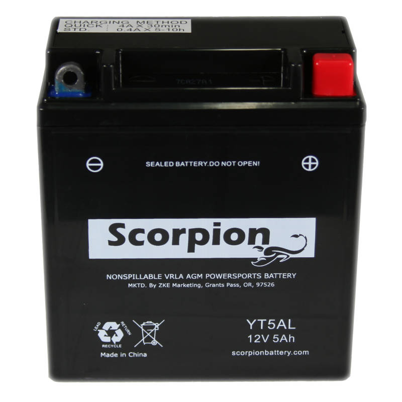 YT5AL Scorpion 12v 55 CCA AGM Scooter & Motorcycle Battery