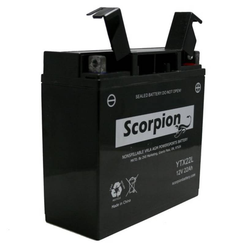 Scorpion YTX22L (YT51913-22) Battery - 12v 280 CCA Sealed AGM Motorcycle Battery