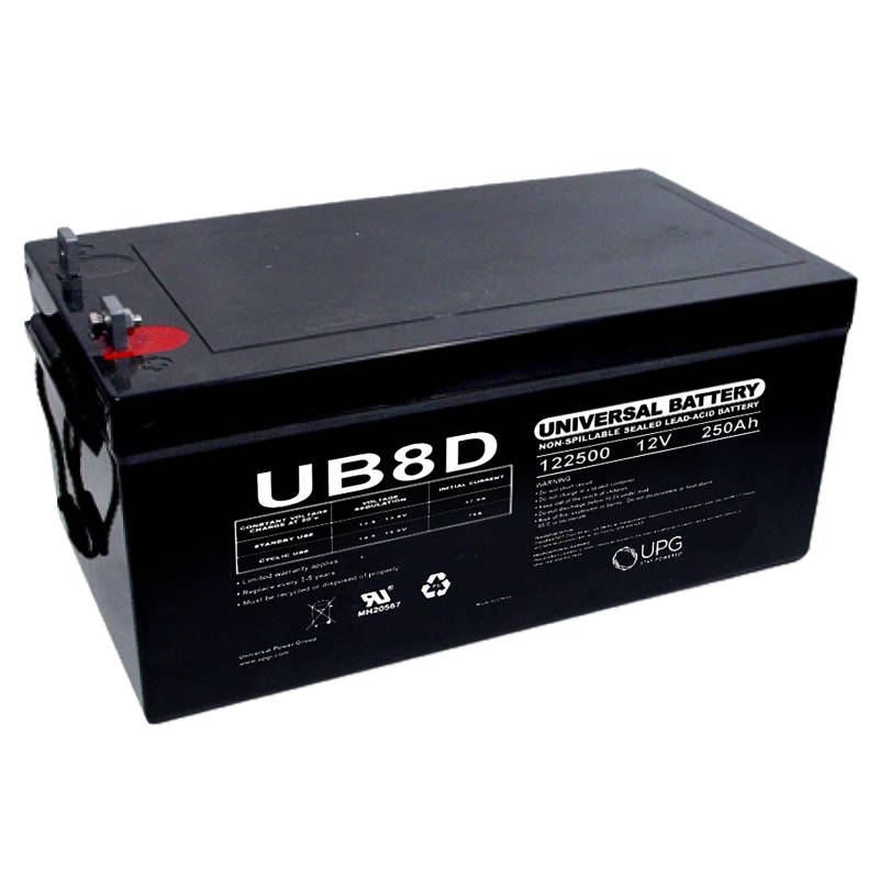 Universal Battery UB8D | 12v 250 AH Deep Cycle Sealed AGM Marine and RV Battery