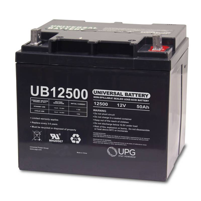 Universal Battery UB12500 | Universal 12v 50 AH Deep Cycle Sealed AGM Battery by UPG