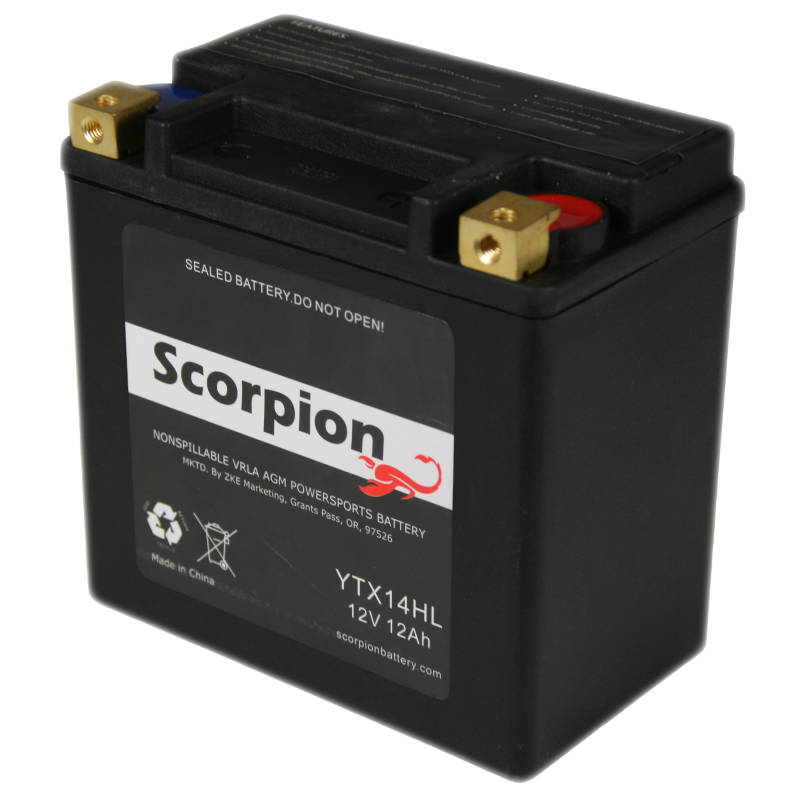 Scorpion YTX14HL Harley Davidson HVT-3 Motorcycle Battery - 12v 240 CCA Sealed AGM