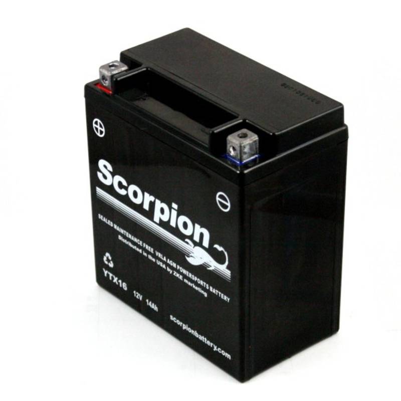 YTX16-BS Scorpion 12v 220 CCA AGM Power Sport & Motorcycle Battery