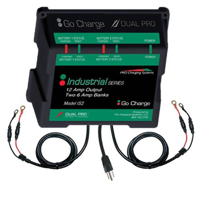 Dual Pro 12v/24v 6 Amp 2 Bank Industrial Series On-Board Charger IS2