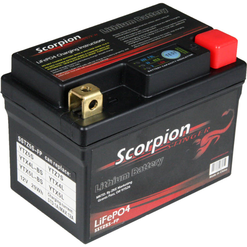 Scorpion Stinger SSTZ5S-FP Lithium Motorcycle Battery - 12v 219 CCA