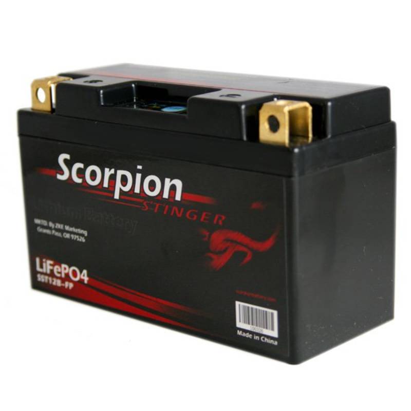 Scorpion Stinger SST12B-FP Lithium Motorcycle Battery - 12v 348 CCA Lithium LiFePO4 Battery