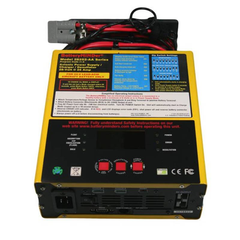 BatteryMINDer 28252-AA 28 Volt 25 Amp Aviation Power Supply Charger Maintainer Desulfator