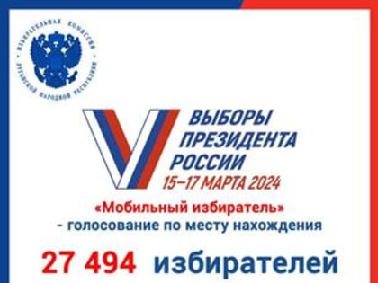 На выборах Президента России в ЛНР 27 494 избирателей проголосовали по месту нахождения