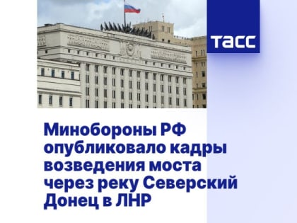 Минобороны РФ опубликовало кадры возведения моста через реку Северский Донец в ЛНР