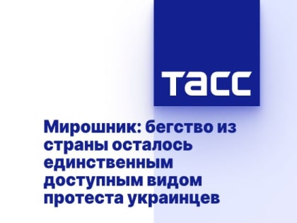 Мирошник: бегство из страны осталось единственным доступным видом протеста украинцев