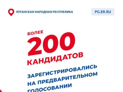Более 200 кандидатов предварительного голосования «Единой России» зарегистрировали в ЛНР