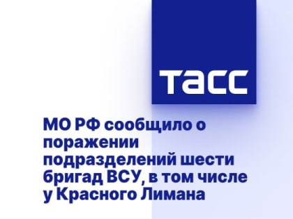 МО РФ сообщило о поражении подразделений шести бригад ВСУ, в том числе у Красного Лимана