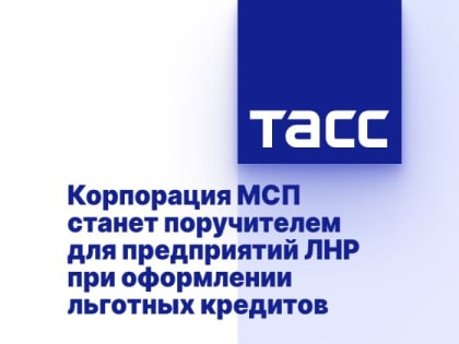 Корпорация МСП станет поручителем для предприятий ЛНР при оформлении льготных кредитов