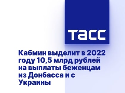 Кабмин выделит в 2022 году 10,5 млрд рублей на выплаты беженцам из Донбасса и с Украины