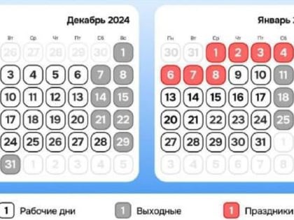 МИНТРУД ПРОИНФОРМИРОВАЛ О ВЫХОДНЫХ В ПЕРИОД НОВОГОДНИХ ПРАЗДНИКОВ