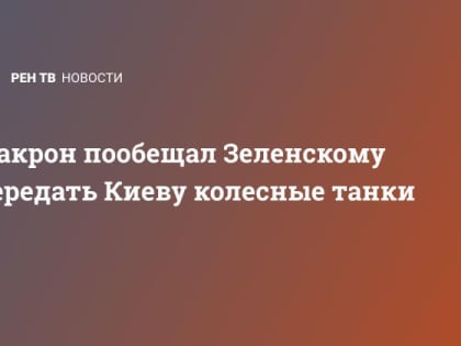 Макрон пообещал Зеленскому передать Киеву колесные танки
