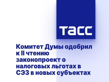 Комитет Думы одобрил к II чтению законопроект о налоговых льготах в СЭЗ в новых субъектах