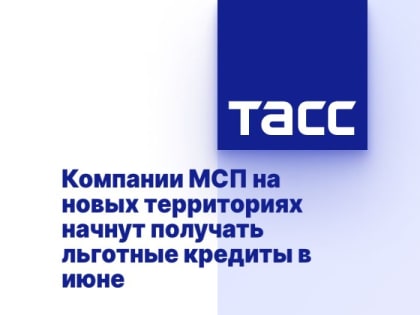 Компании МСП на новых территориях начнут получать льготные кредиты в июне