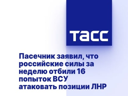 Пасечник заявил, что российские силы за неделю отбили 16 попыток ВСУ атаковать позиции ЛНР