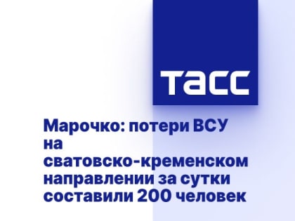 Марочко: потери ВСУ на сватовско-кременском направлении за сутки составили 200 человек