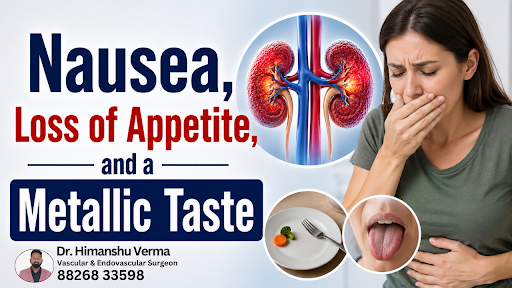 Nausea loss of appetite and metallic taste as symptoms of chronic kidney disease