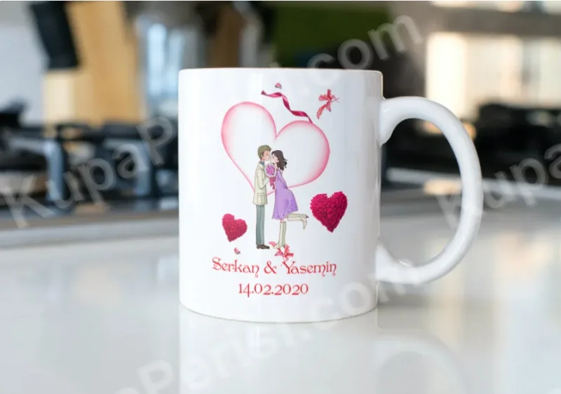 Aşk Kalpli İsim Tarihli Kupa