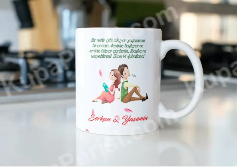 Çiftlere Özel Romantik Mesaj Kupa