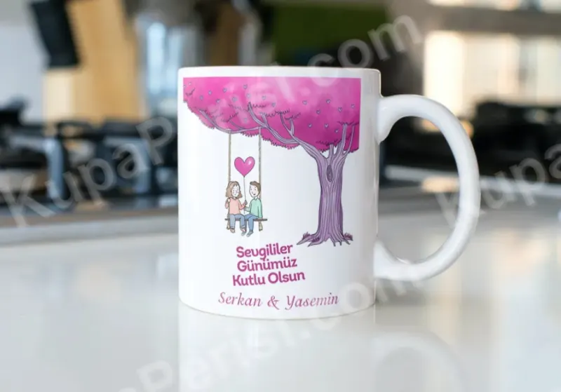 Kişiye Özel Kalp Ağacı Salıncak Kupa