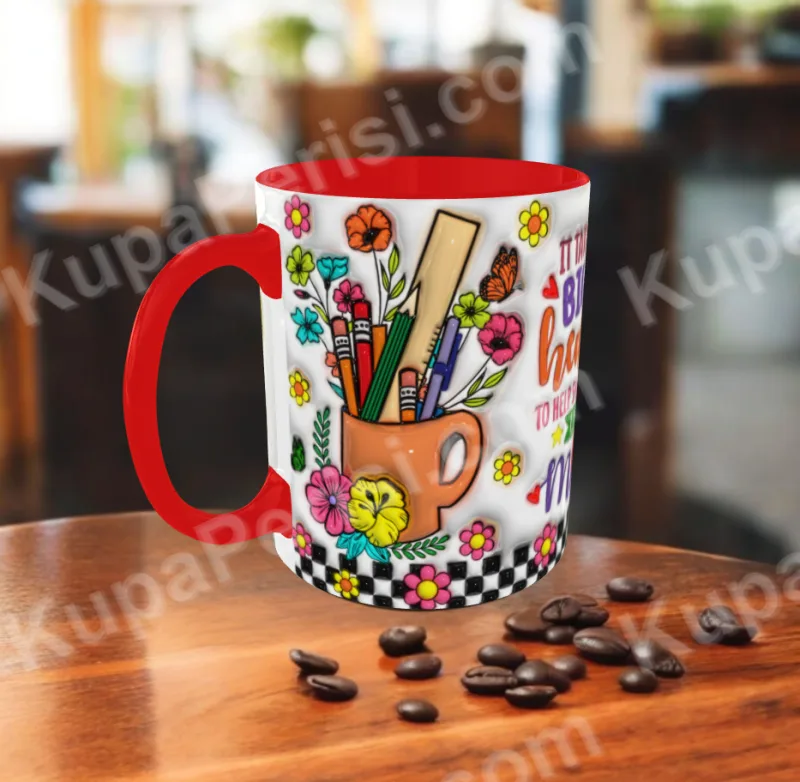 Öğretmen Büyük Kalp Küçük Zihinler Kupa - Detay Görseli 3