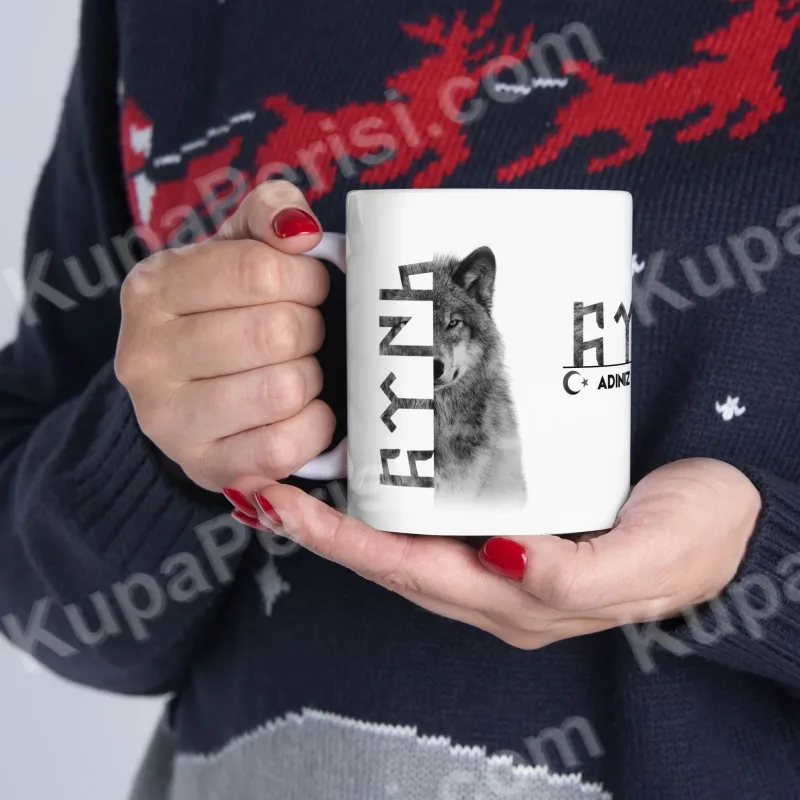 Göktürk Kurt Başlı Kişiye Özel Kupa